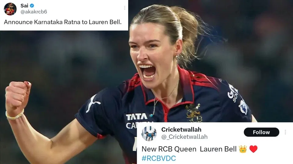 “New RCB Queen”: Netizens hail Lauren Bell after dream spell vs DC in WPL 2026